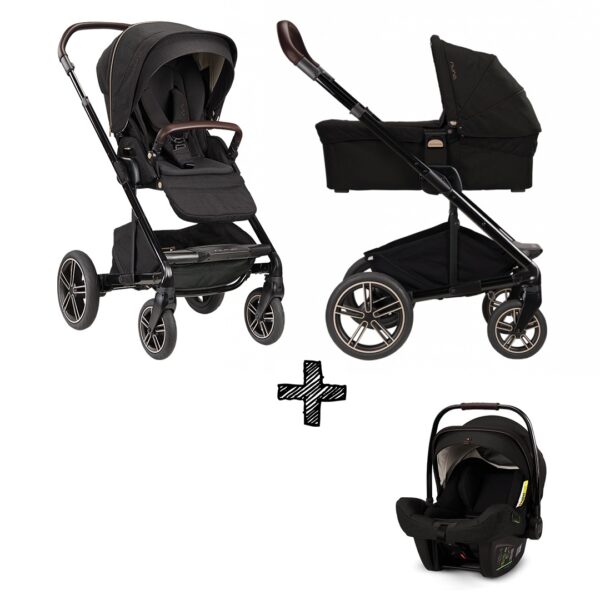 SET | Kinderwagen Nuna Mixx Next Riveted + Autostoel Nuna Pipa Next Compatible Caviar