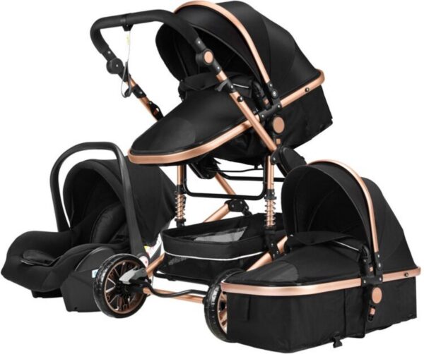 ComfyNest® Kinderwagen 3 in 1 - Met stoel en wieg - Luxe uitstraling - Wandelwagen Baby