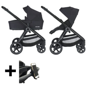 Easywalker Kinderwagen Rudey Shadow Black + Gratis Telefoonhouder