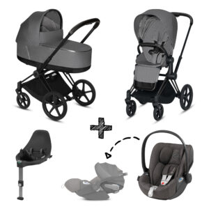 Kinderwagen Cybex Priam Plus Manhattan Grey met Autostoel & Isofixbase