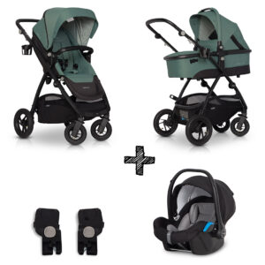 Kinderwagen EasyGo Optimo 3in1 Agave met Autostoel & Adapterset