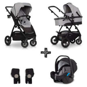 Kinderwagen EasyGo Optimo 3in1 Pearl met Autostoel & Adapterset