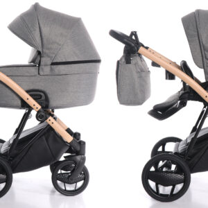 Kinderwagen Invictus 2.0 Wood Frame - Dark Grey Melange