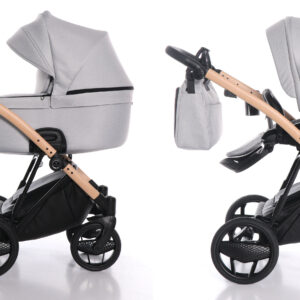 Kinderwagen Invictus 2.0 Wood Frame - Light Grey Melange