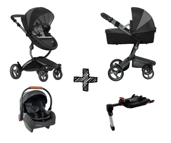 Kinderwagen Mima Xari London Black met Autostoel & Isofix Base