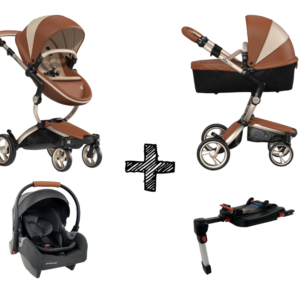 Kinderwagen Mima Xari Moscow Camel met Autostoel & Isofix Base