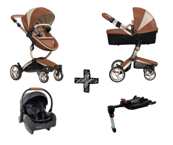 Kinderwagen Mima Xari Moscow Camel met Autostoel & Isofix Base