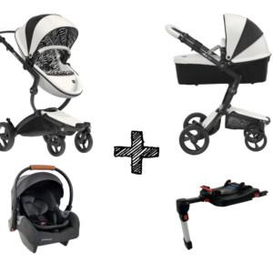 Kinderwagen Mima Xari New York Zebra met Autostoel & Isofix Bbase