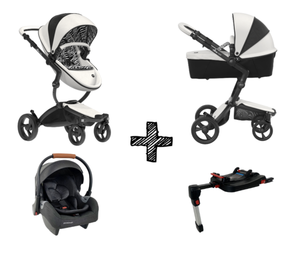 Kinderwagen Mima Xari New York Zebra met Autostoel & Isofix Bbase