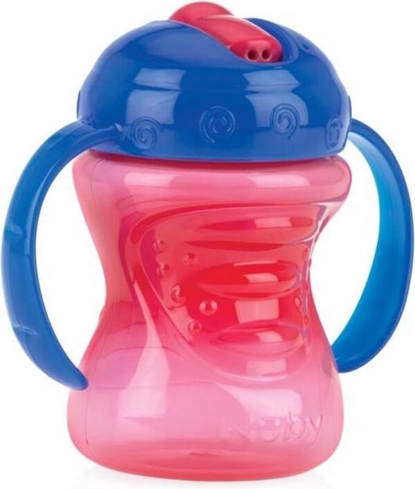 Nuby 2-in-1 Beker Met Harde Tuit 240ml Blauw/rood