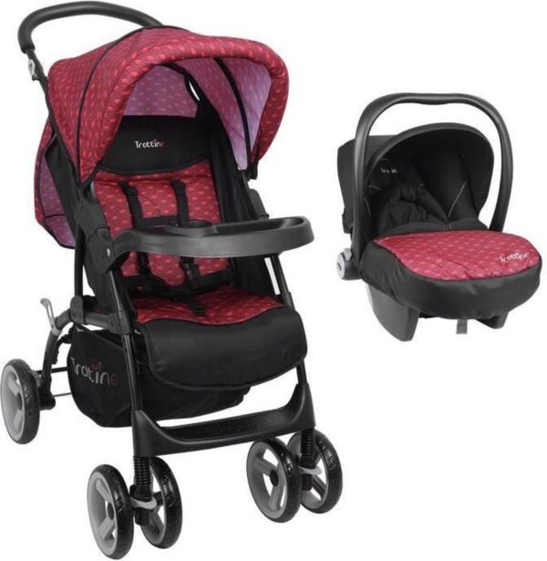 TROTTINE Cassiopé duobuggy Gecombineerde kinderwagen + Groep O - Nami rood