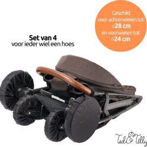 Ted&Tilly - Wielbescherming voor Kinderwagen wielen - beschermhoes voor wandelwagen wielen - 4 stuks verpakking