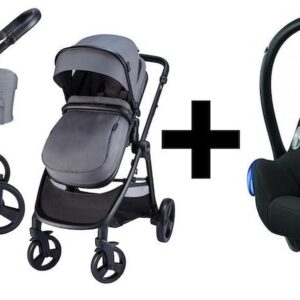 X Adventure 3in1 Kinderwagen X-GO Grijs + Maxi Cosi Cabriofix Autostoel Black Grid