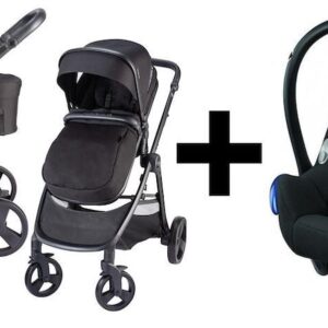 X Adventure 3in1 Kinderwagen X-GO Zwart + Maxi Cosi Cabriofix Autostoel Black Grid