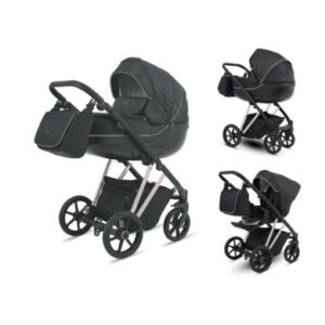 knorr-baby Combi kinderwagen YAP 11-delige set Deluxe Silver Zwart