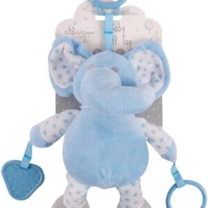 HUGS & KISSES - baby knuffel - kinderwagen speelgoed - autostoelspeeltje - blauw