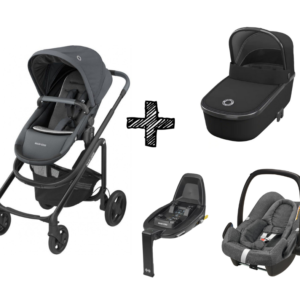 Kinderwagen 2in1 Maxi-Cosi Lila CP Essential Graphite + Maxi-Cosi Rock Sparkling Grey + FamilyFix2