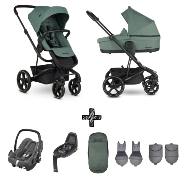 Kinderwagen Easywalker Harvey3 Forest Green inclusief Autostoel Maxi-Cosi Rock & Accessoirepakket