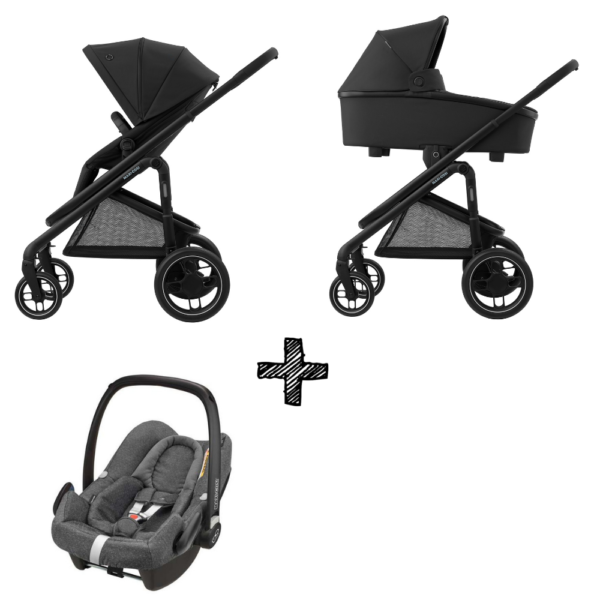 Kinderwagen Maxi-Cosi Plaza+ Essential Black inclusief Autostoel Rock