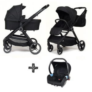 Kinderwagen NoviNeo Black/Black Grip 3in1 Inclusief Autostoel Onyx Black