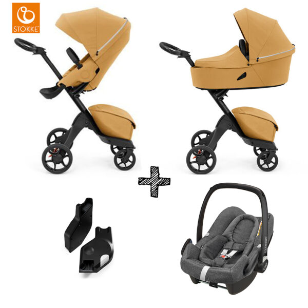 Kinderwagen Stokke® Xplory® X Golden Yellow met Maxi-Cosi en Adapterset