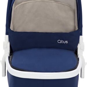 Qtus Spider Kinderwagen Reiswieg Blauw, Wit frame