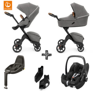 Set | Kinderwagen Stokke® Xplory® X Modern Grey met Maxi-Cosi Pebble Pro & Isofixbase & Adapterset