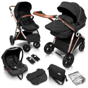 babyGO Halime 3 in 1 Air Gold Combi Kinderwagen Anthracite