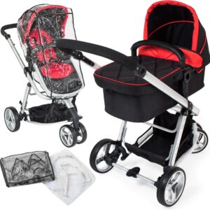 Belecoo® Multifunctionele Kinderwagen Met Regenhoes - Reiswieg - Wagen - Reizen Met Baby - Verstelbare Handvat - Klamboe - Zonnescherm