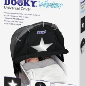 Dooky zonnescherm voor kinderwagen - zwart met reflecterende ster