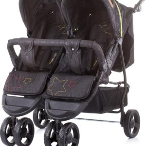 Duo Kinderwagen 0+ new borns Chipolino Maxi Mix zwart carbon met luiertas