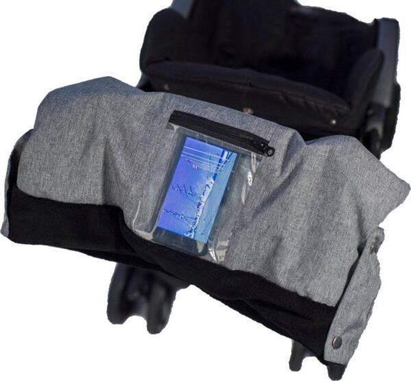 Handenwarmer met telefoonvak - Handwarmer kinderwagen - Altabebe Grijs