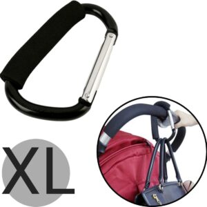 Karabijnhaak Tassenhaak voor Kinderwagen - Kinderwagenhaak XL 20cm - Kinderwagenaccesoires