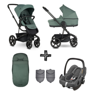 Kinderwagen Easywalker Harvey3 Forest Green inclusief Autostoel Maxi-Cosi Rock & Accessoirepakket