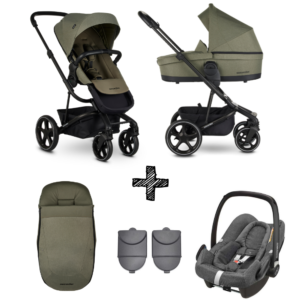 Kinderwagen Easywalker Harvey3 Sage Green inclusief Autostoel Maxi-Cosi Rock & Accessoirepakket