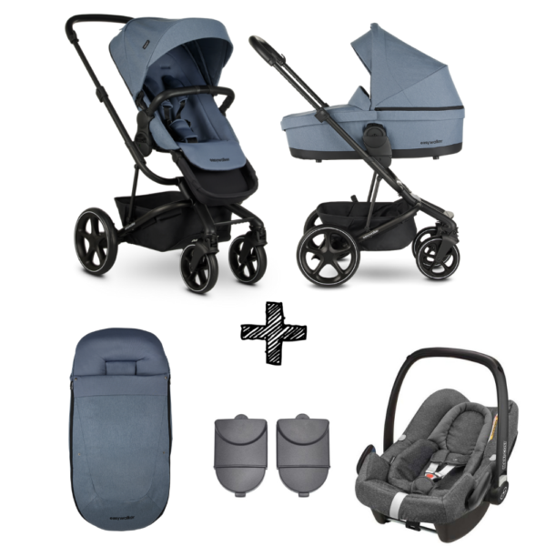 Kinderwagen Easywalker Harvey3 Steel Blue inclusief Autostoel Maxi-Cosi Rock & Accessoirepakket