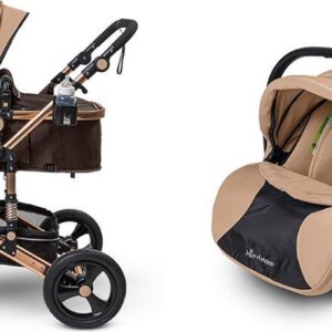 Mio Amore 3 in 1 kinderwagen Bologna incl. autostoel (Goudkleurig)