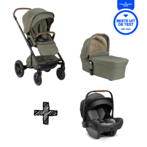 SET | Kinderwagen Nuna Mixx Next Pine + Autostoel Nuna Pipa Next Compatible Caviar