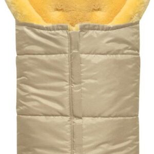 Voetenzak van schapenvacht voor in de kinderwagen beige, premium