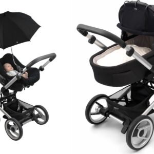 DOOKY COMBI PACK UNIVERSELE KINDERWAGEN PARASOL ZWART & UNIVERSAL COVER ZWART