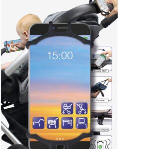 Dooky Telefoonhouder Smartphone Telefoon houder 360* Rotatie Universeel Kinderwagen Fiets Zwart