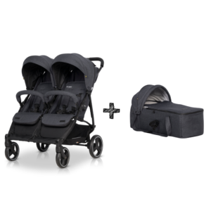 Duo Kinderwagen EasyGo Domino Coal + Zachte Reiswieg