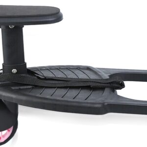 Happyment® Universeel Meerijdplankje - Met zitting - Voor kinderwagen - Buggyboard - Roze wiel