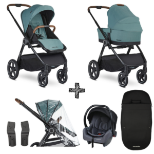 Kinderwagen Easywalker Rudey Forest Green met Autostoel en Accessoires