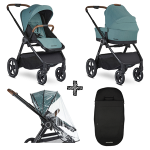 Kinderwagen Easywalker Rudey Forest Green met Voetenzak & Regenhoes