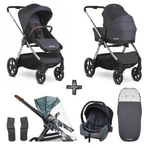 Kinderwagen Easywalker Rudey Mineral Grey Exclusive met Autostoel en Accessoires