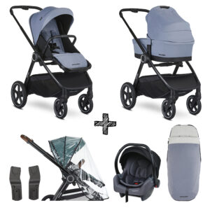 Kinderwagen Easywalker Rudey Steel Grey met Autostoel en Accessoires