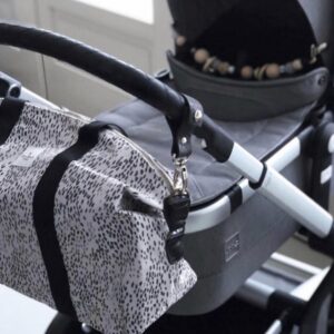 Leren Tassendragers Kinderwagen - Zwart