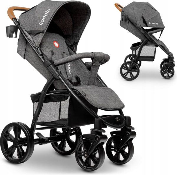 Lionelo Annet luxe kinderwagen met accessoires - stone -caramel grijs