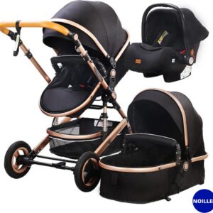 Luxmom® Luxe Kinderwagen 3 In 1 - Baby wagen - Kinderwagen met stoel en wieg - Baby autostoeltje - Anti-Shock